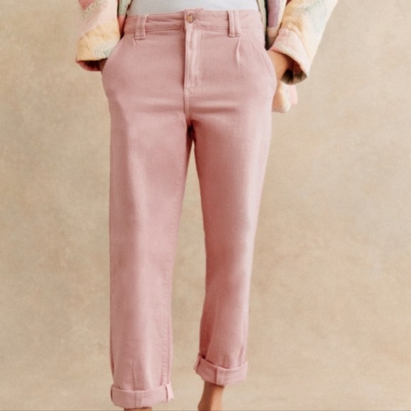 Sezane Manu Trousers in Pink size 42 NWT - Picture 3 of 12